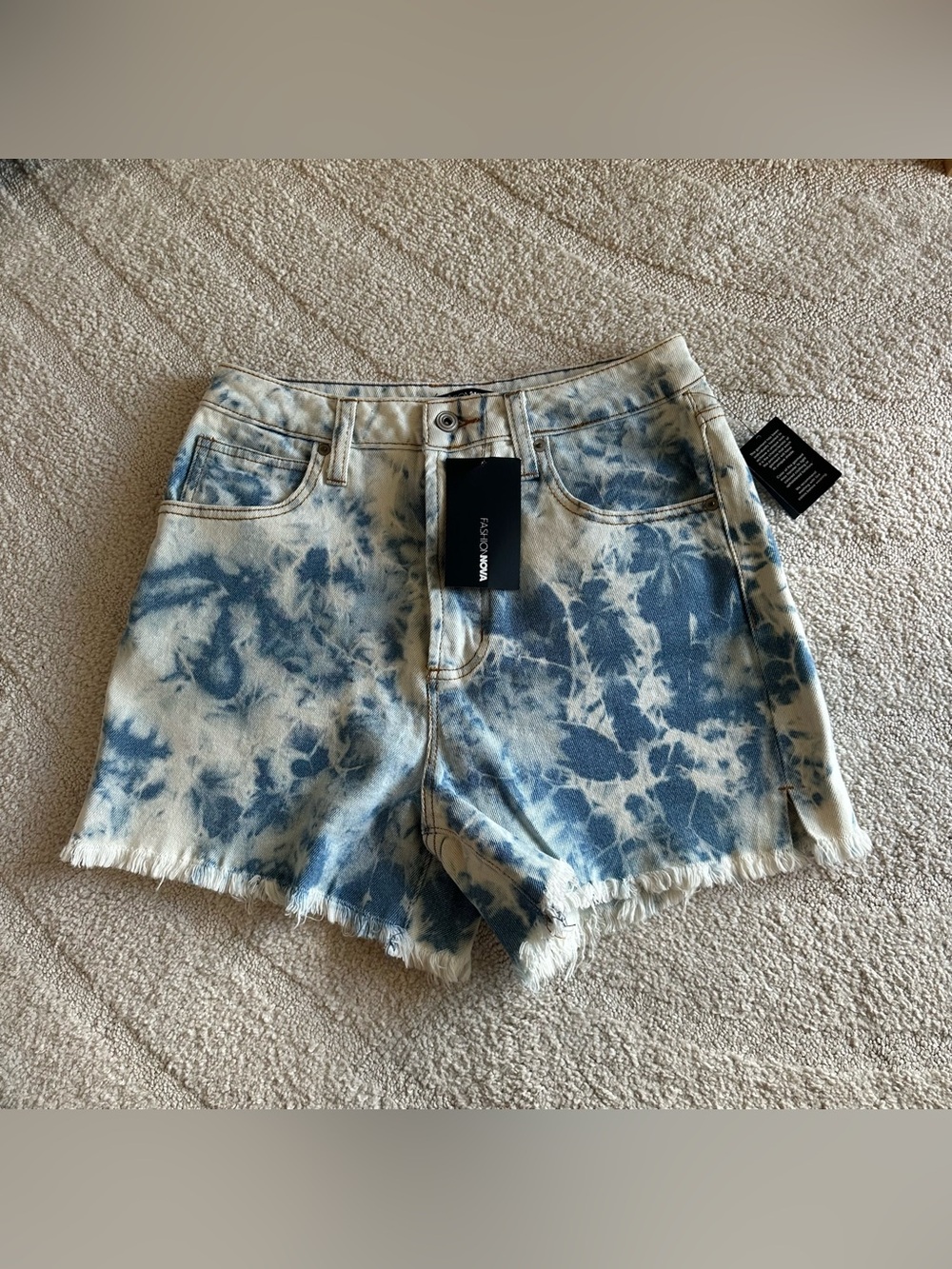Fashion Nova Juniors Tie Dye Denim Shorts
